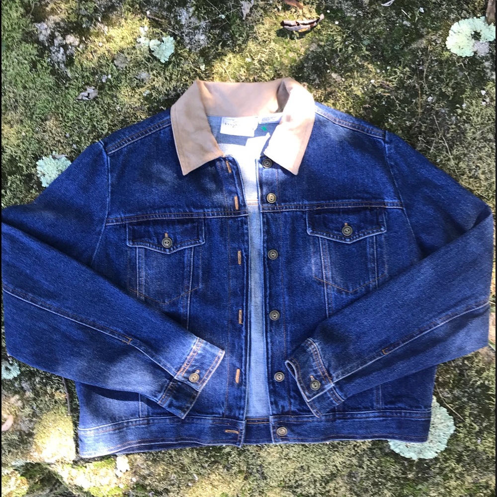 STUDIO EASE PETITE Vintage Denim/Faux Suede Jacket
